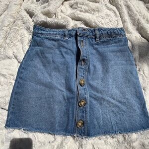 Denim Button-Up Skirt